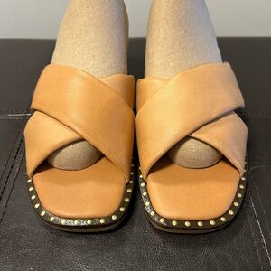 Leather Studded Women's Sandals Size 9